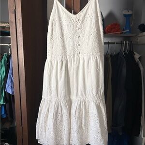 Elegant White Eyelet Dress